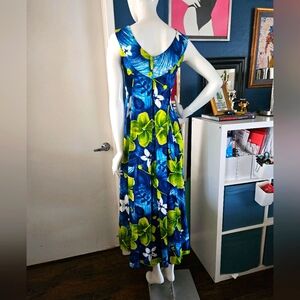 Vintage Karen Ann Hawaiian Barkcloth Dress XS